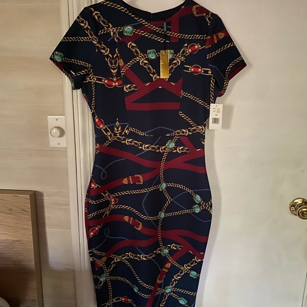Blue and gold dress